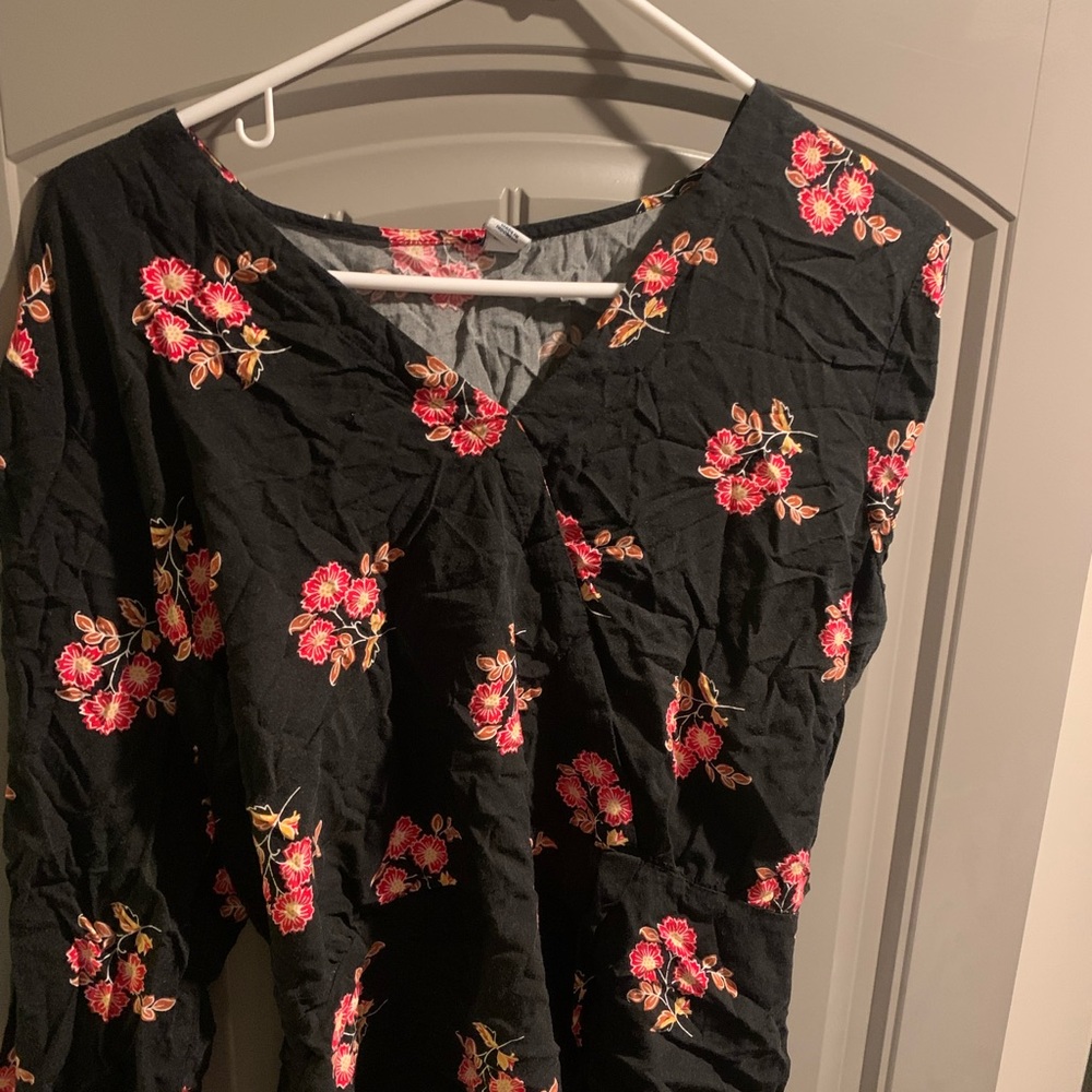 Floral wrap blouse